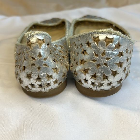 Jimmy Choo Silver Metallic Laser Cutout Ballet Flats EU 39 - Picture 7 of 10